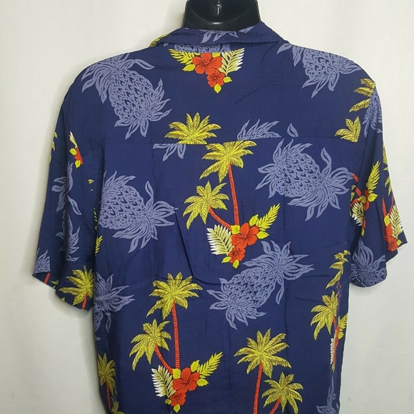 Hawaiian Aloha Pineapple Shirt Button Front L - Picture 6 of 7